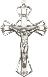 [0643SSY] Sterling Silver Crucifix Medal - With Box