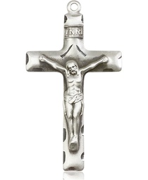 [0644SSY] Sterling Silver Crucifix Medal - With Box