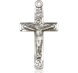 [0652SS] Sterling Silver Crucifix Medal