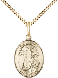 [8031GF/18G] 14kt Gold Filled Saint Elmo Pendant on a 18 inch Gold Plate Light Curb chain