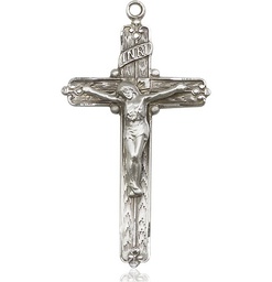 [0655SS] Sterling Silver Crucifix Medal