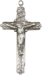 [0655SS] Sterling Silver Crucifix Medal