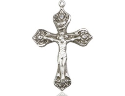 [0662SS] Sterling Silver Crucifix Medal
