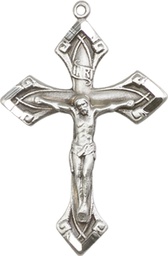 [0663SS] Sterling Silver Crucifix Medal