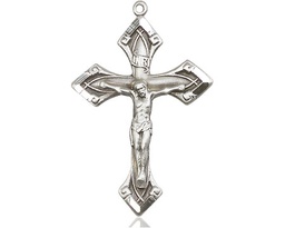 [0663SS] Sterling Silver Crucifix Medal