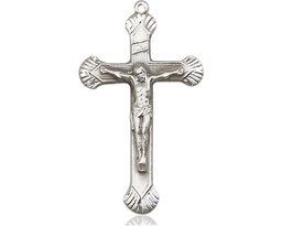 [0664SSY] Sterling Silver Crucifix Medal - With Box