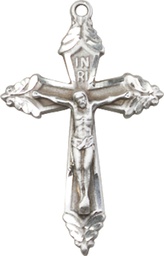 [0665SSY] Sterling Silver Crucifix Medal - With Box