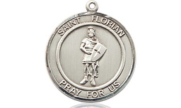 [8034RDSS] Sterling Silver Saint Florian Medal