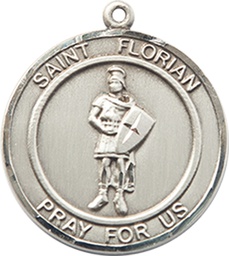 [8034RDSS] Sterling Silver Saint Florian Medal
