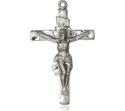 [0668SS] Sterling Silver Crucifix Medal