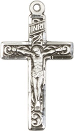 [0672SS] Sterling Silver Crucifix Medal