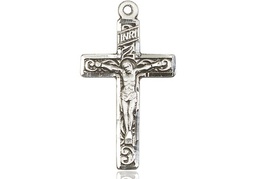 [0673SS] Sterling Silver Crucifix Medal