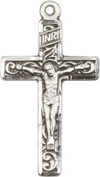 [0673SS] Sterling Silver Crucifix Medal