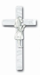 [HI-83G-7WP] 7&quot; Pearlized Communion Cross Girl