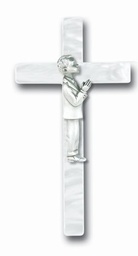 [HI-83B-7WP] 7&quot; Pearlized Communion Cross Boy - Communion