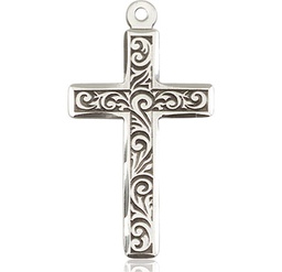 [0674YSS] Sterling Silver Cross Medal
