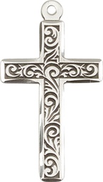 [0674YSS] Sterling Silver Cross Medal