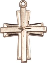 [0675YGF] 14kt Gold Filled Cross Medal