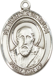 [8035SSY] Sterling Silver Saint Francis de Sales Medal - With Box