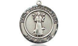 [8036RDSS] Sterling Silver Saint Francis of Assisi Medal