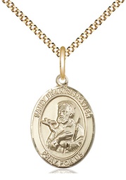[8037GF/18G] 14kt Gold Filled Saint Francis Xavier Pendant on a 18 inch Gold Plate Light Curb chain