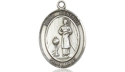 [8038SS] Sterling Silver Saint Genesius of Rome Medal