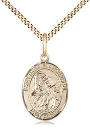[8039GF/18G] 14kt Gold Filled Saint Gabriel the Archangel Pendant on a 18 inch Gold Plate Light Curb chain