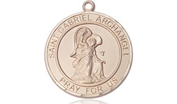 [8039RDGF] 14kt Gold Filled Saint Gabriel the Archangel Medal