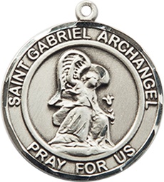 [8039RDSS] Sterling Silver Saint Gabriel the Archangel Medal