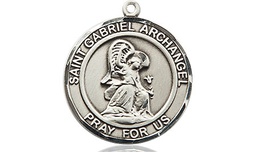 [8039RDSS] Sterling Silver Saint Gabriel the Archangel Medal