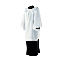 Round Yoke Poly/Cotton Liturgical Priest Surplice