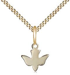 [0225GF/18G] 14kt Gold Filled Holy Spirit Pendant on a 18 inch Gold Plate Light Curb chain