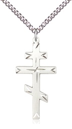 [0251SS/24SS] Sterling Silver Cross Pendant on a 24 inch Sterling Silver Heavy Curb chain