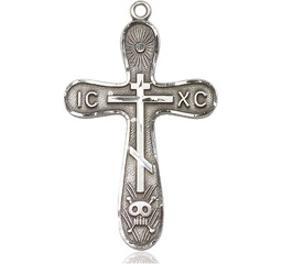 [0263SS] Sterling Silver Golgotha Cross Medal