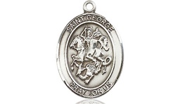 [8040SSY] Sterling Silver Saint George Medal - With Box