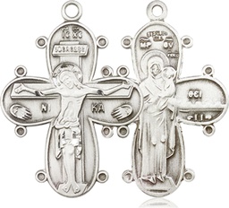 [0264SS] Sterling Silver Christine Cross Medal
