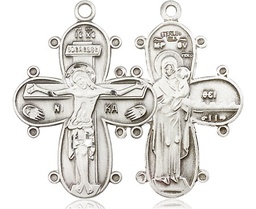 [0264SS] Sterling Silver Christine Cross Medal