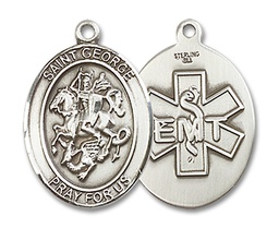 [8040SS10] Sterling Silver Saint George EMT Medal