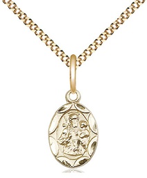 [0301KGF/18G] 14kt Gold Filled Saint Joseph Pendant on a 18 inch Gold Plate Light Curb chain