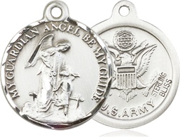[0341SS2] Sterling Silver Guardian Angel Army Medal