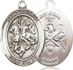 [8040SS5] Sterling Silver Saint George National Guard Medal