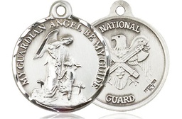 [0341SS5] Sterling Silver Guardain Angel National Guard Medal