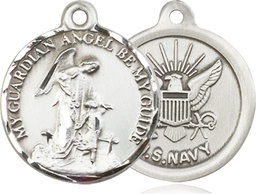 [0341SS6] Sterling Silver Guardian Angel Navy Medal