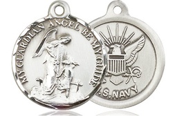 [0341SS6] Sterling Silver Guardian Angel Navy Medal