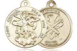 [0342GF5] 14kt Gold Filled Saint Michael National Guard Medal