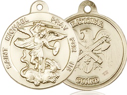 [0342GF5] 14kt Gold Filled Saint Michael National Guard Medal