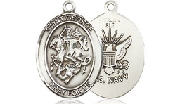 [8040SS6] Sterling Silver Saint George Navy Medal