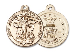 [0344GF1] 14kt Gold Filled Saint Michael Air Force Medal