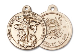 [0344GF3] 14kt Gold Filled Saint Michael Coast Guard Medal