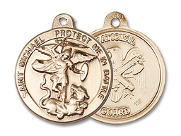 [0344GF5] 14kt Gold Filled Saint Michael National Guard Medal